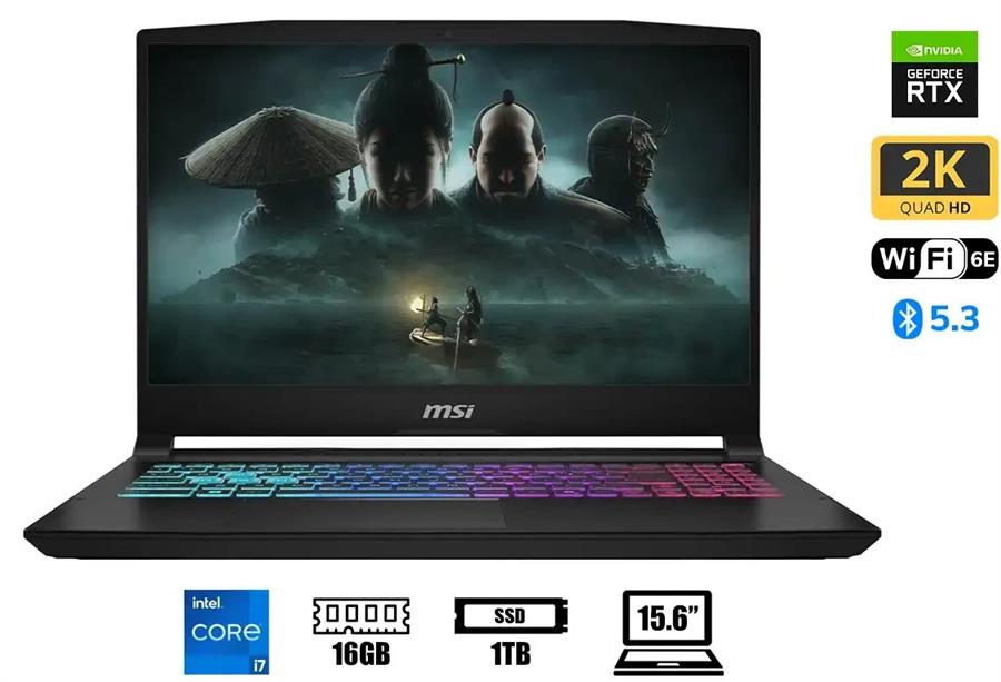 Notebook MSI KATANA 15 I7-14650HX, RTX 5070, 16Gb RAM DDR5, SSD NVMe 1Tb, 15.6" 165Hz QHD