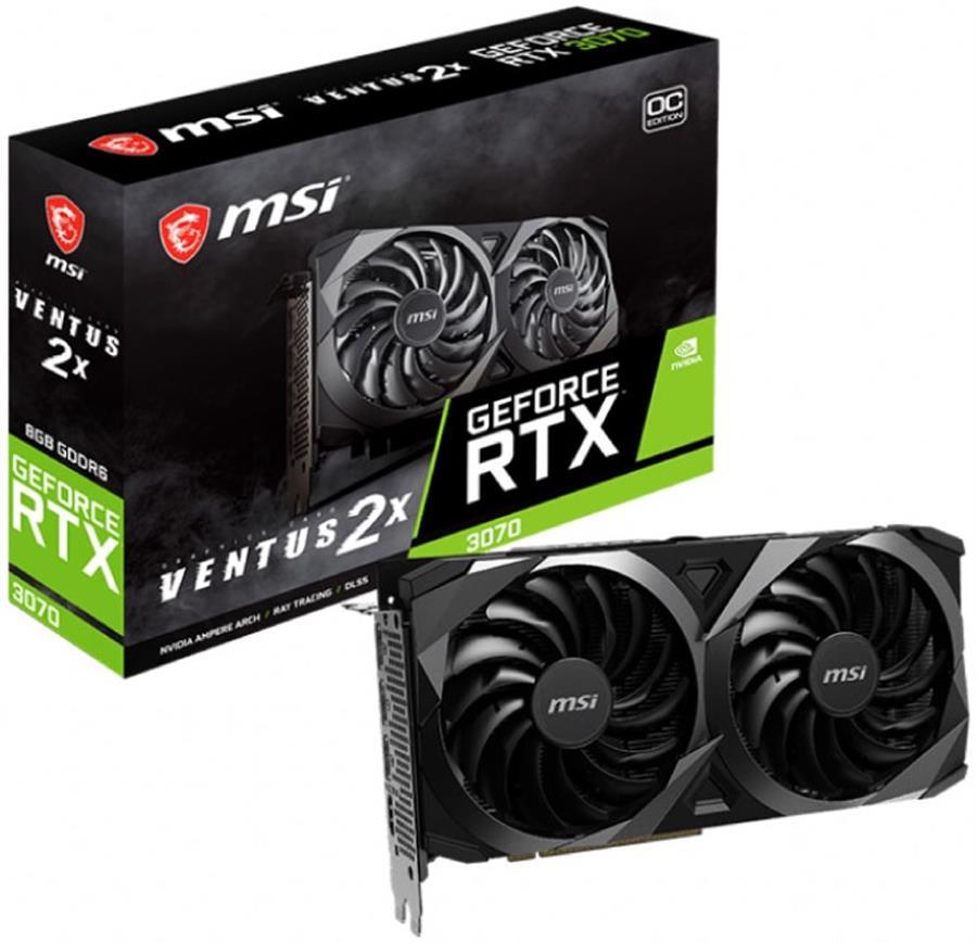 Placa MSI GEFORCE RTX 3070 VENTUS 2X OC 8Gb