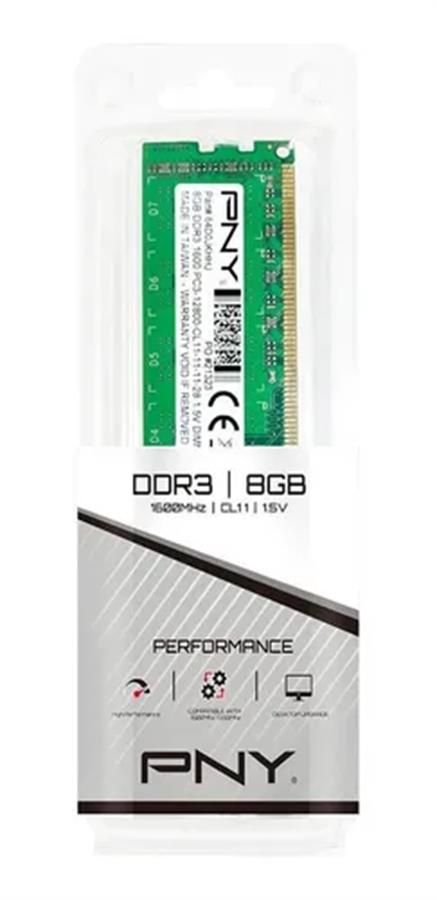 Memoria RAM DDR3 8GB 1600MHz PNY