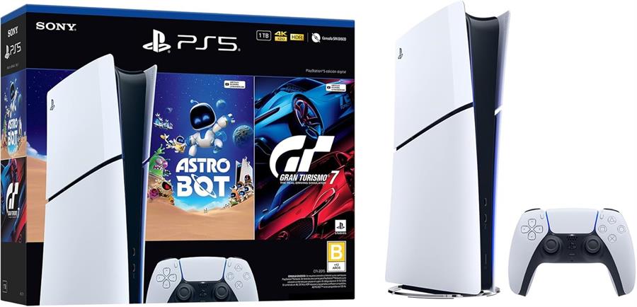 Consola Sony PlayStation 5 Slim Digital 1Tb Bundle Edition Astro Bot & Gran Turismo 7 PS5