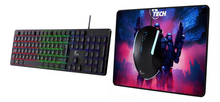 Combo Teclado, Mouse y Mouse Pad XTECH HASHA RGB