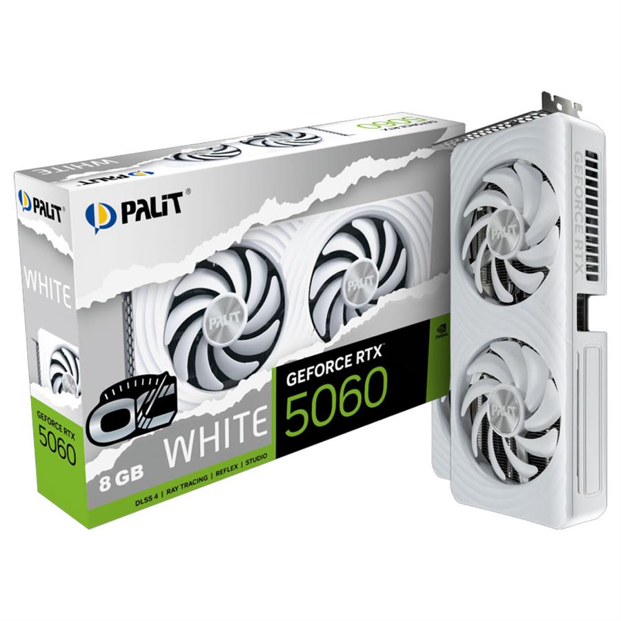 Placa PALIT GEFORCE RTX 5060 DUAL OC WHITE 8Gb