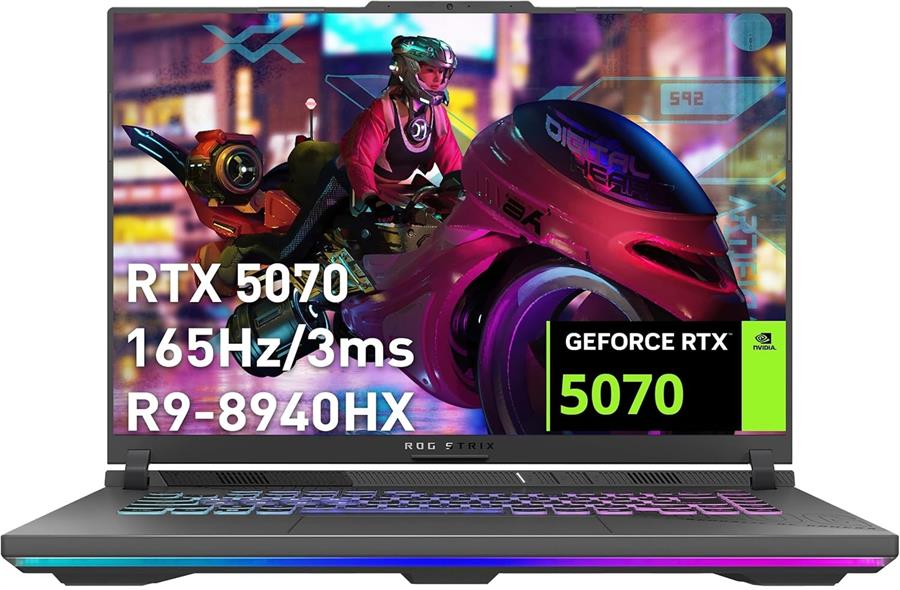 Notebook ASUS ROG STRIX G16 RYZEN 9 8940HX, RTX 5070, 16Gb RAM DDR5, SSD NVMe 1Tb, 16" 165Hz