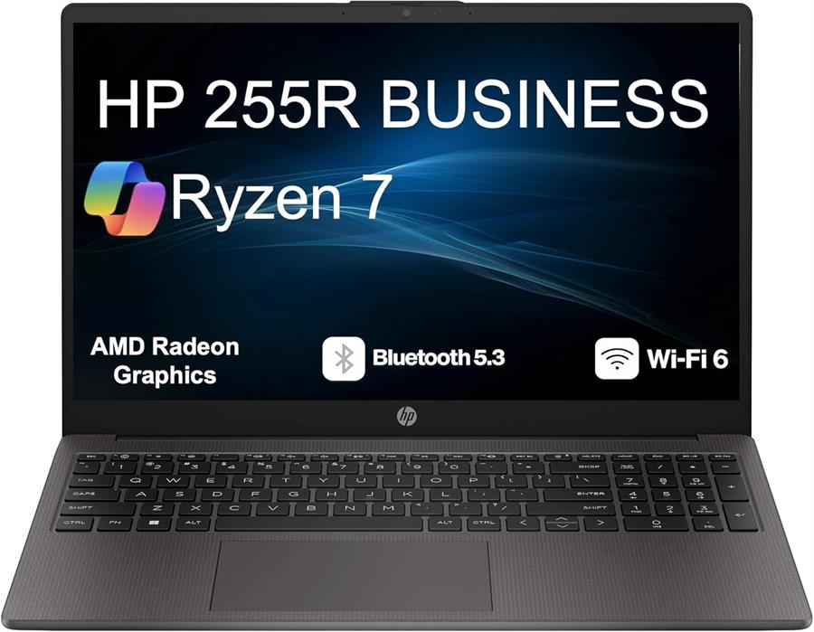 Notebook HP 255R G10 RYZEN 7 7735U, 16Gb RAM DDR5, SSD NVMe 512Gb, 15.6"