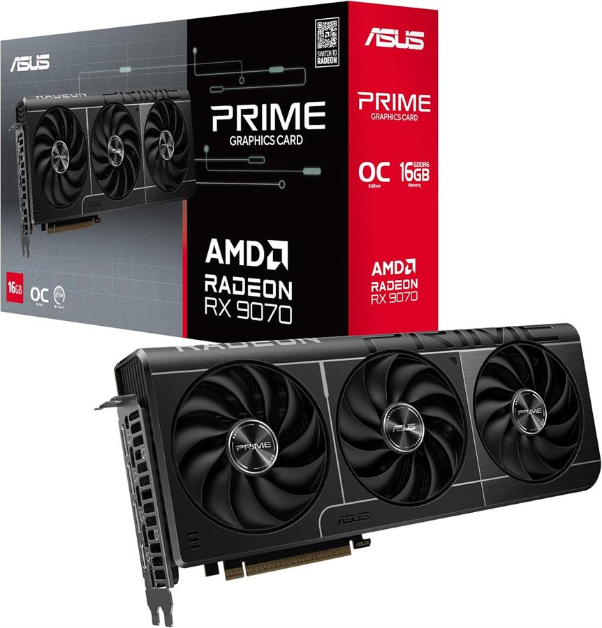 Placa ASUS Radeon RX 9070 PRIME OC 16Gb