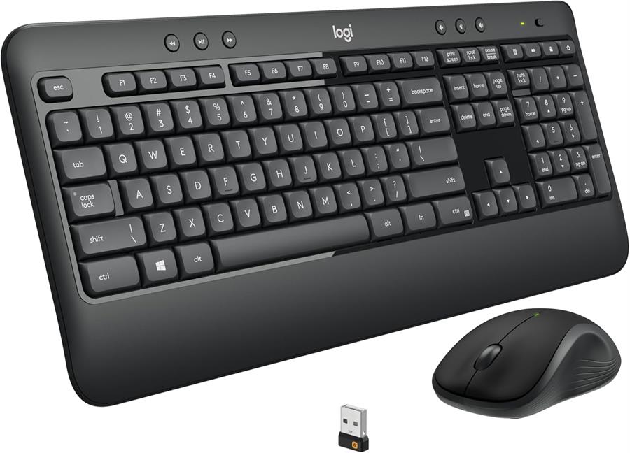 Kit Teclado y Mouse Combo Logitech Mk540 Advanced Black Membrana 100% Wireless