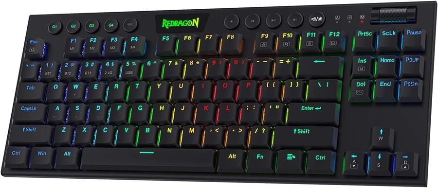 Teclado Redragon K621 Horus RGB Switches RED TKL 80% Wireless