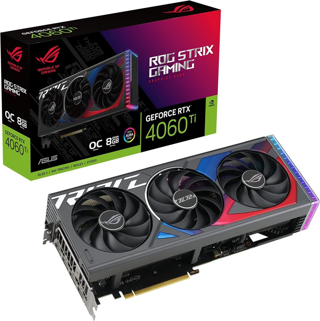 Placa ASUS GEFORCE RTX 4060 Ti ROG STRIX OC 8Gb