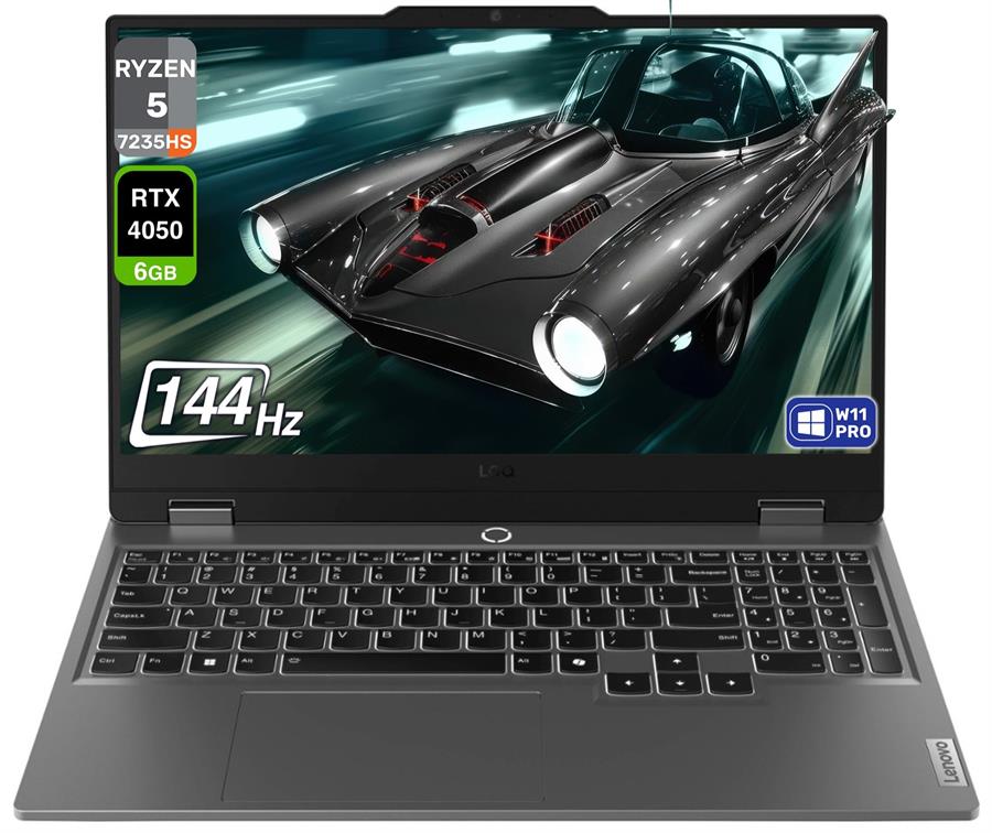 Notebook LENOVO LOQ RYZEN 5 7235HS, RTX 4050, 16Gb RAM DDR5, SSD NVMe 512Gb, 15.6" 144Hz
