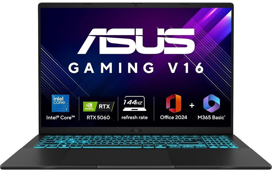 Notebook ASUS V16 INTEL ULTRA 7 240H, RTX 5060, 16Gb RAM DDR5, SSD NVMe 512Gb, 16" 144Hz FHD+