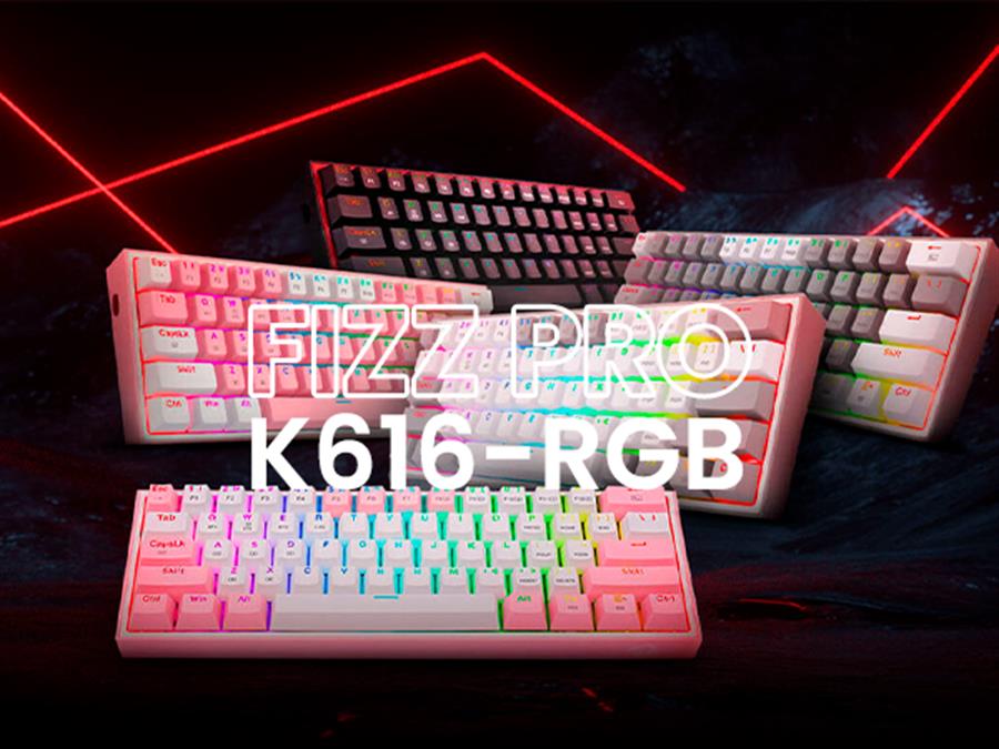 Teclado Redragon K616 Fizz Pro RGB Switches RED 60% Wireless