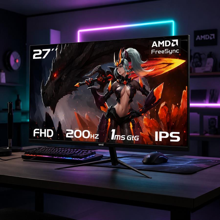 Monitor RAPTOR 27" HAWK EYE QHD 200Hz + MOCHILA