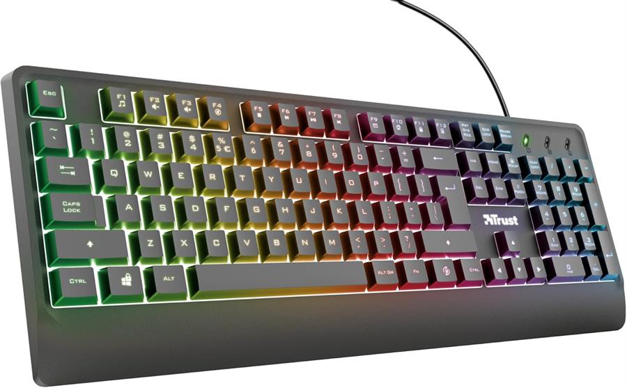 Teclado Trust Gaming Ziva Led Multicolor Membrana 100% Wired