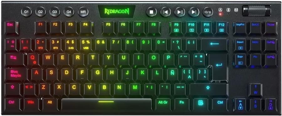 Teclado Redragon K621 Horus RGB Switches RED TKL 80% Wireless