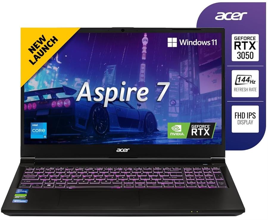 Notebook ACER ASPIRE A7 I5-13420H, RTX 3050, 16Gb RAM, SSD NVMe 512Gb, 15.6" 144Hz