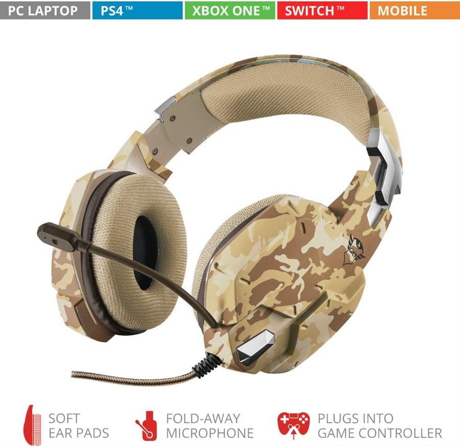 Auriculares Trust GXT 322D Carus Desert Wired