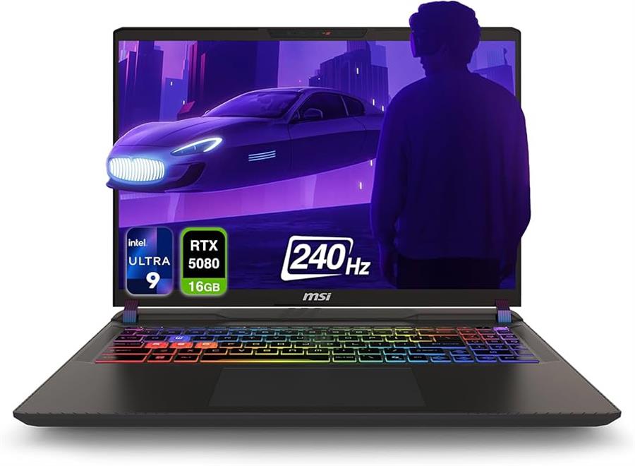 Notebook MSI VECTOR A2X INTEL ULTRA 9 275HX, RTX 5080, 16Gb RAM DDR5, SSD NVMe 1Tb, 16" 240Hz