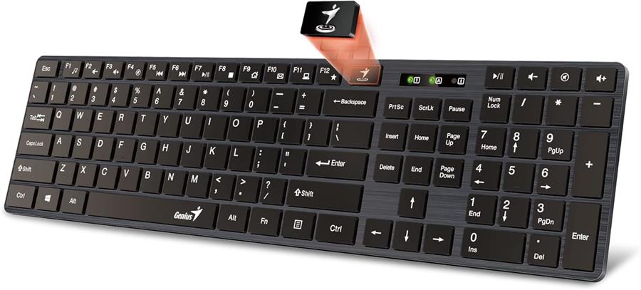 Teclado Genius Slimstar 126 Smart Black Membrana 100% Wired
