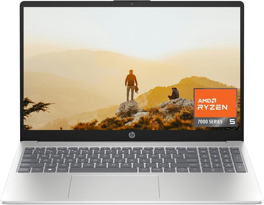 Notebook HP RYZEN 5 7520U, 8Gb RAM DDR5, SSD NVMe 512Gb, 15.6" FHD