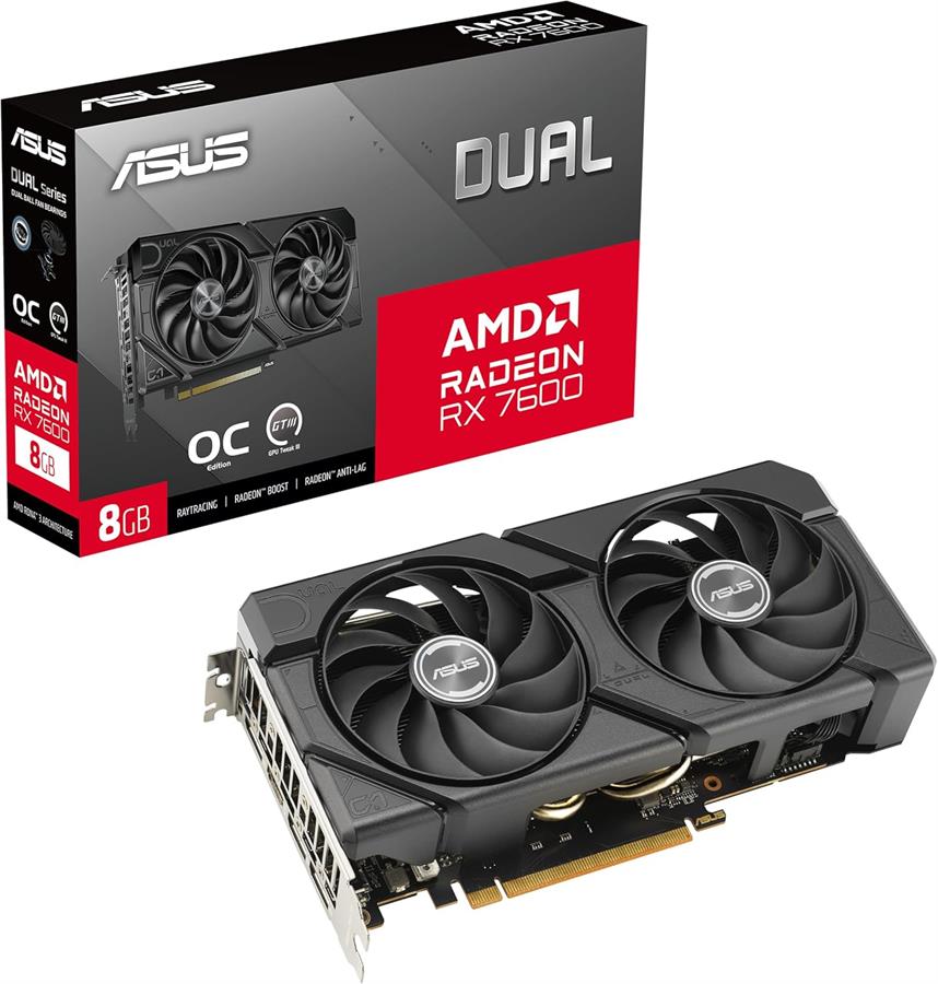 Placa ASUS Radeon RX 7600 DUAL EVO OC 8Gb