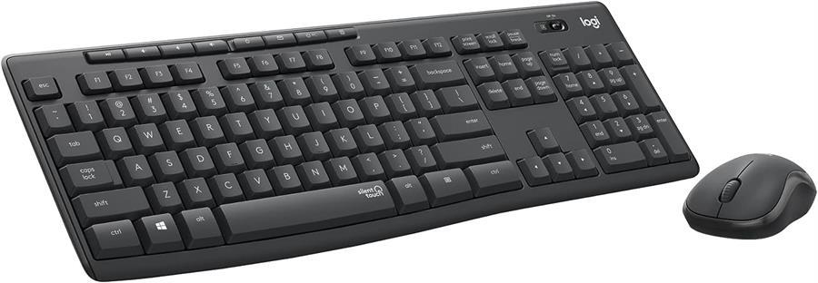 Kit Teclado y Mouse Combo Logitech Mk295 Silent Black Membrana 100% Wireless
