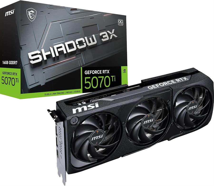 Placa MSI GEFORCE RTX 5070 TI SHADOW 3X OC 16Gb