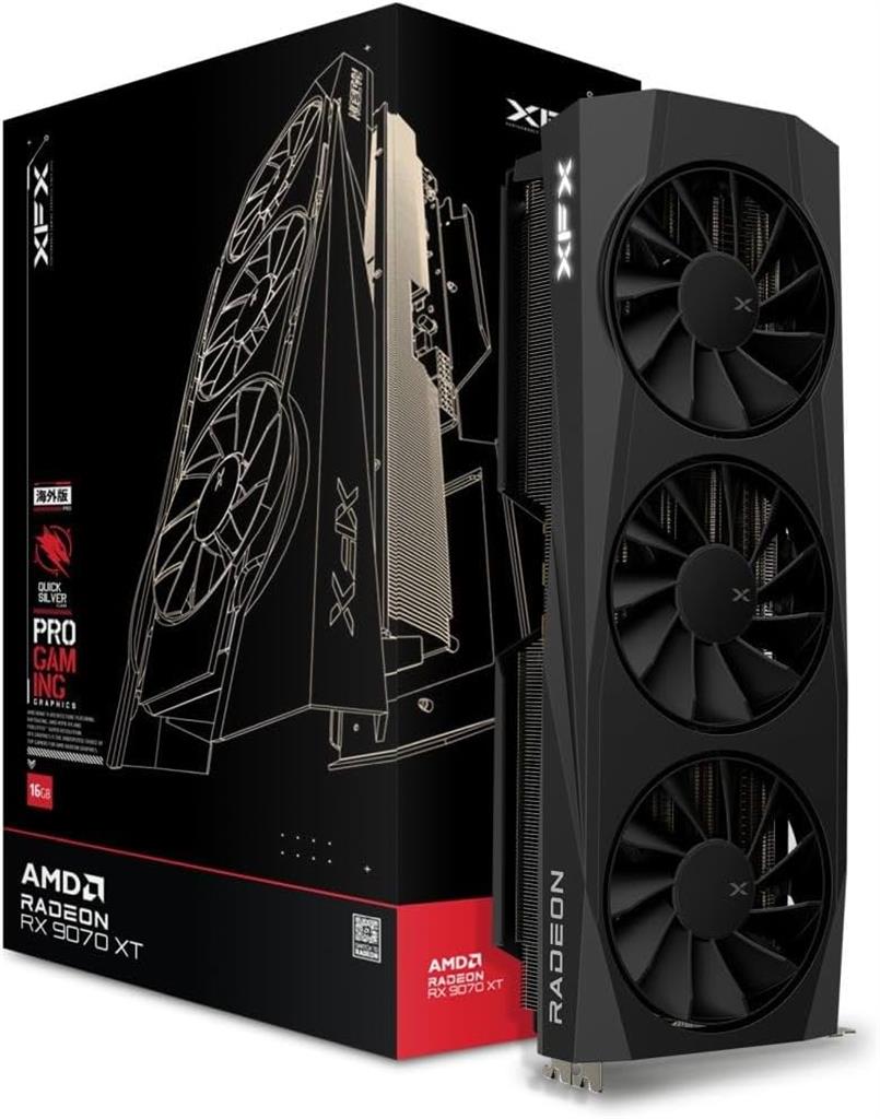 Placa XFX Radeon RX 9070 XT QUICKSILVER GAMING OC 16Gb