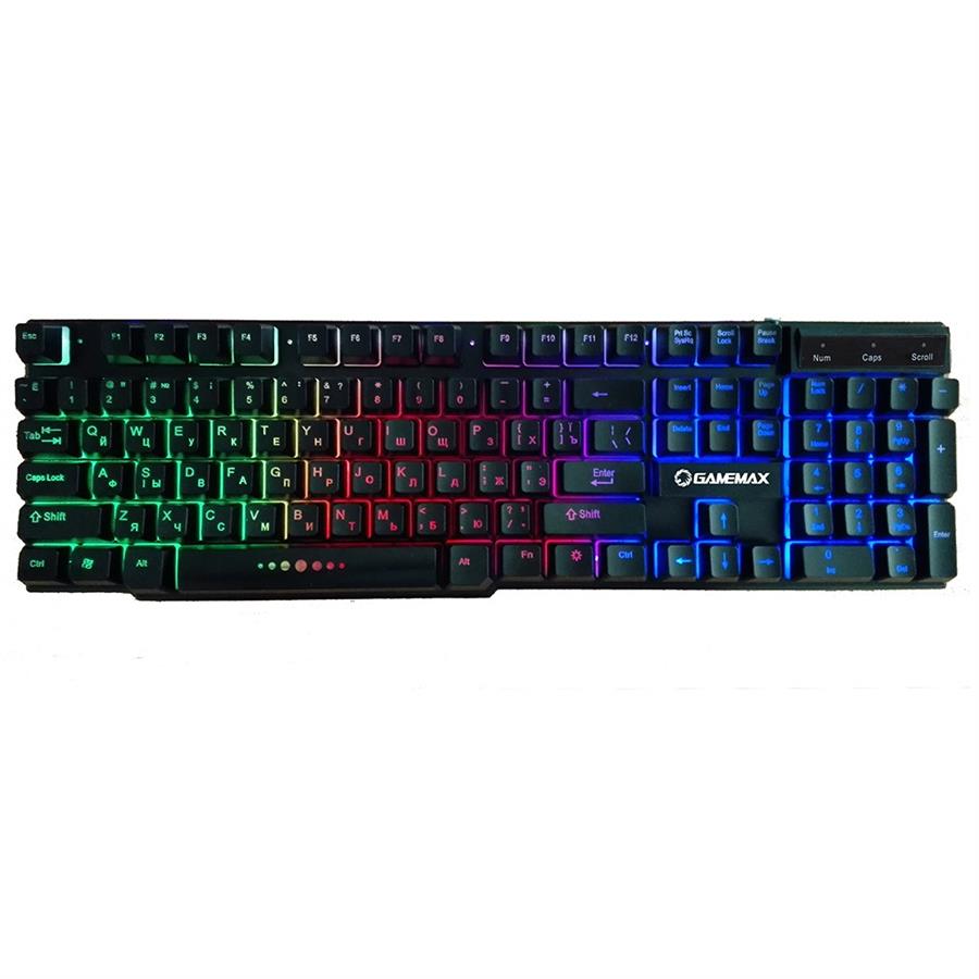 Teclado GAMEMAX K207-S Iluminado 3 Colores Membrana 100% Wired
