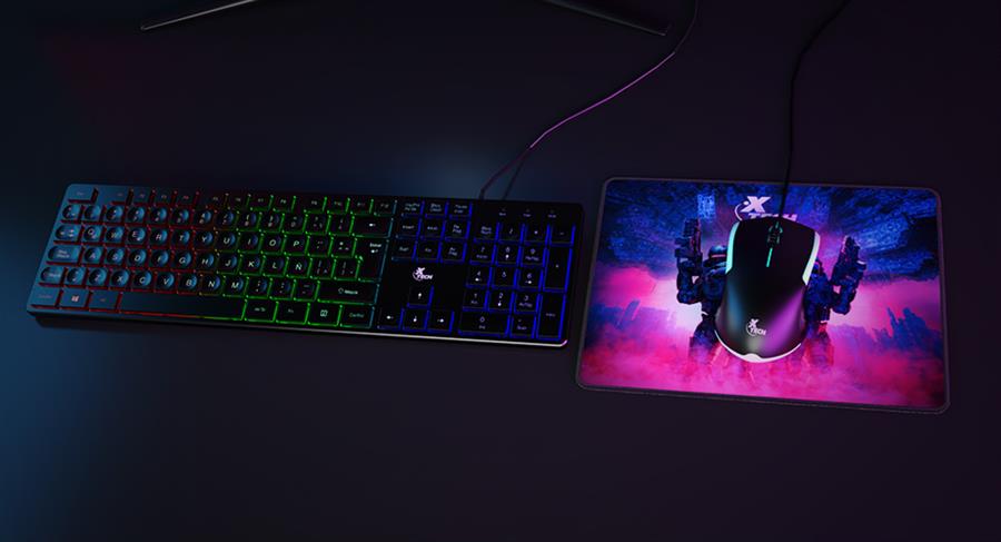 Combo Teclado, Mouse y Mouse Pad XTECH HASHA RGB