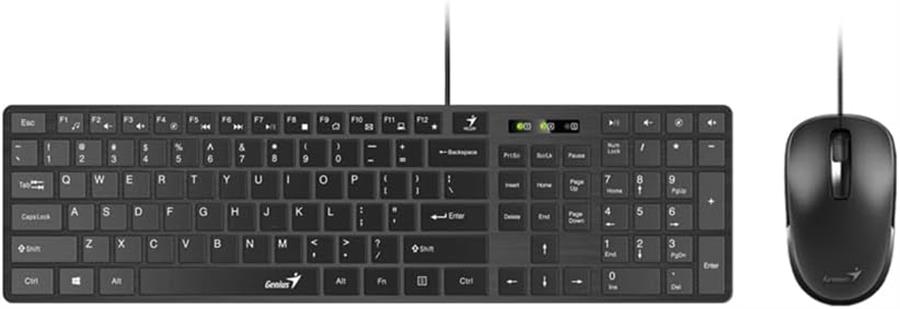 Kit Teclado y Mouse Combo Genius Slimstar C126 Smart USB Membrana 100% Wired