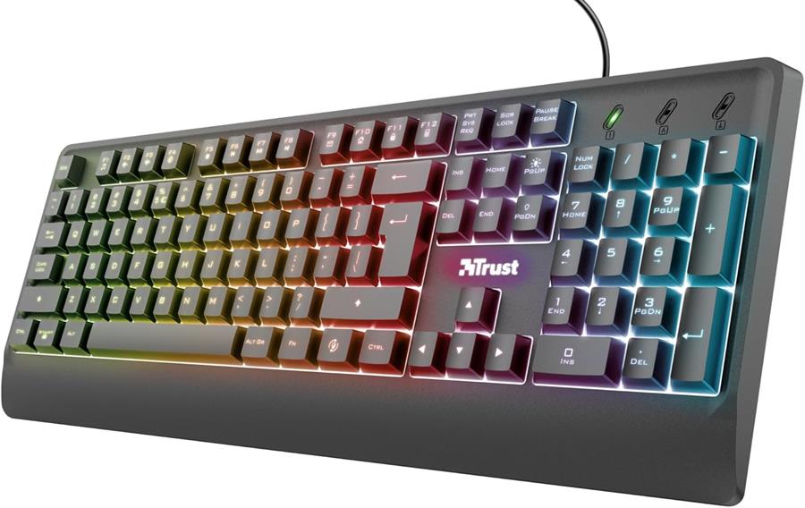 Teclado Trust Gaming Ziva Led Multicolor Membrana 100% Wired