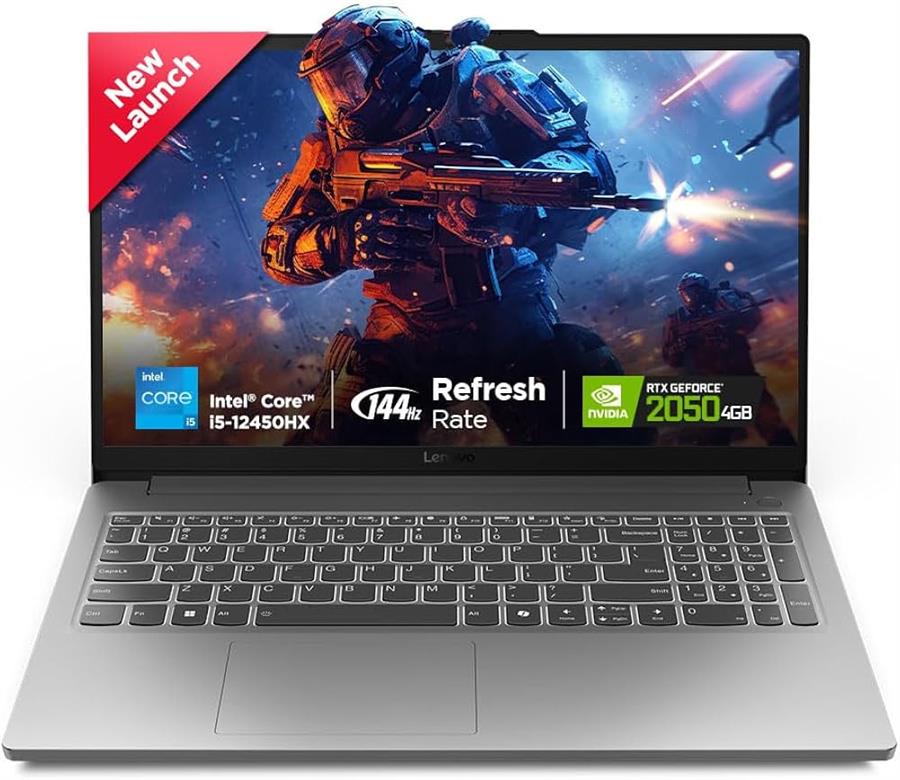Notebook LENOVO LOQ I5-12450HX, RTX 2050, 8Gb RAM DDR5, SSD NVMe 512Gb, 15.6" 144Hz