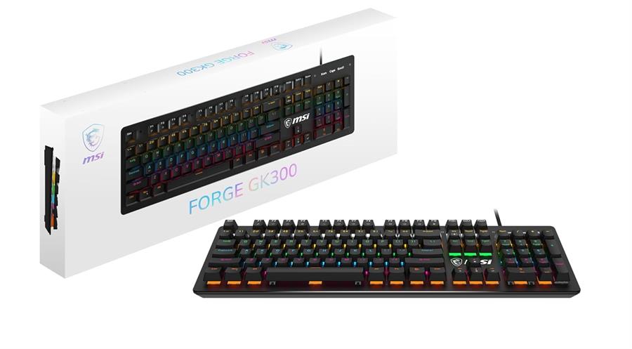 Teclado MSI GK300 FORGE RGB Switches BLUE 100% Wired