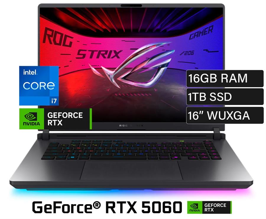 Notebook ASUS TUF G16 I7-14650HX, RTX 5060, 16Gb RAM DDR5, SSD NVMe 1Tb, 16" FHD+ 165Hz