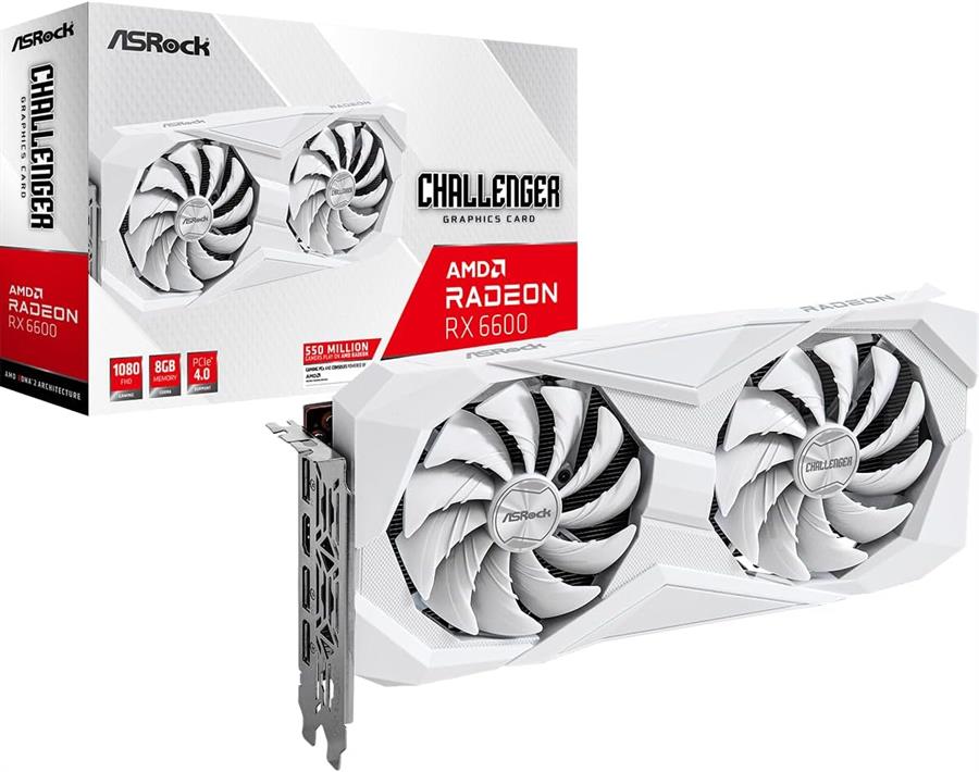 Placa ASRock Radeon RX 6600 Challenger White OC 8Gb