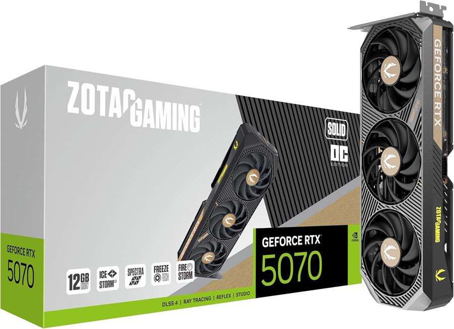 Placa ZOTAC GEFORCE RTX 5070 GAMING SOLID OC 12Gb