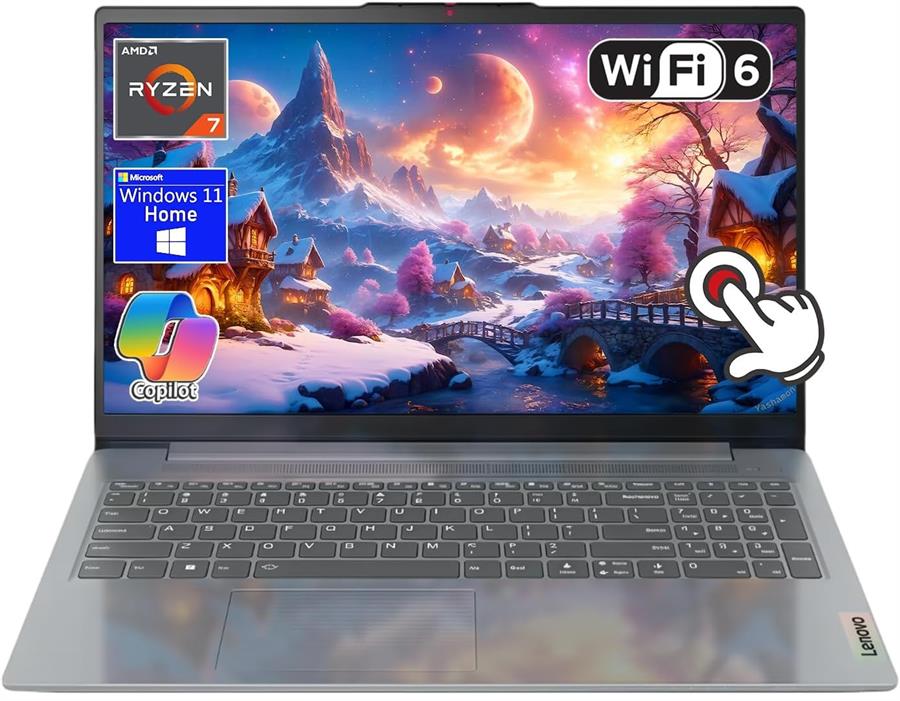 Notebook LENOVO IDEAPAD SLIM 3 RYZEN AI 7 170, 16Gb RAM DDR5, SSD NVMe 512Gb, 15.3" OLED FHD+ TOUCHSCREEN